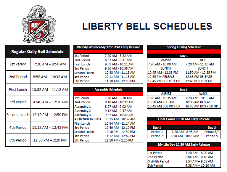 Liberty Bell Schedule